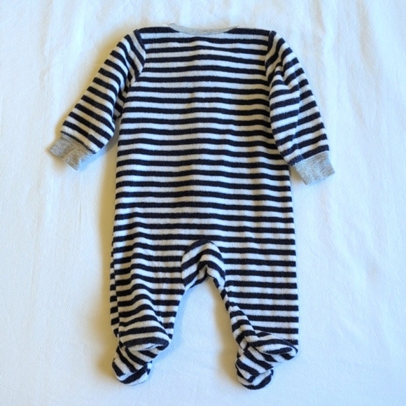 carter's striped terrycloth zipper footie sleeper pajamas newborn baby boy - Picture 6 of 6